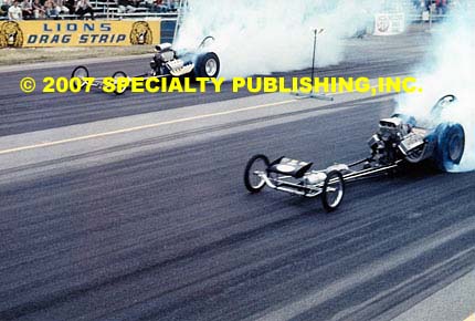 Lions Rare Photographic Memories drag racing photo - Overall High Angle Dragsters at Lions