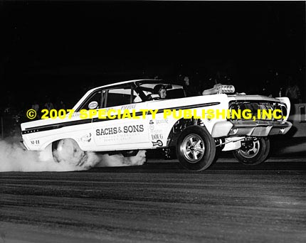Lions Rare Photographic Memories drag racing photo - Sachs & Sons, Night at Lions